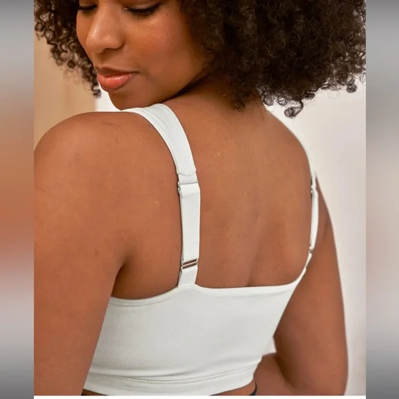 Beyond Yoga Spacedye Criss Crossover Maternity Nursing Bra in Cloud White - Picture 9 of 10